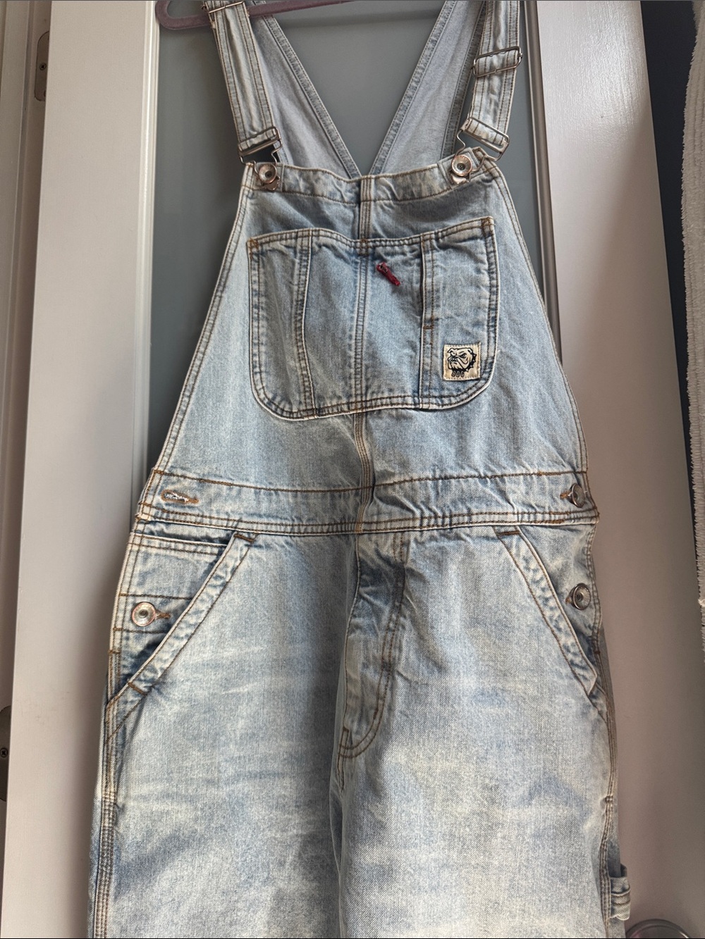 BDG Light Wash Blue Denim Overalls